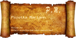 Pszotka Mariann névjegykártya