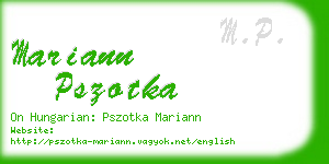 mariann pszotka business card